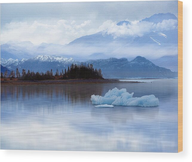 Alaska Wood Print featuring the digital art Alaskan Mountain Side by Nina Bradica