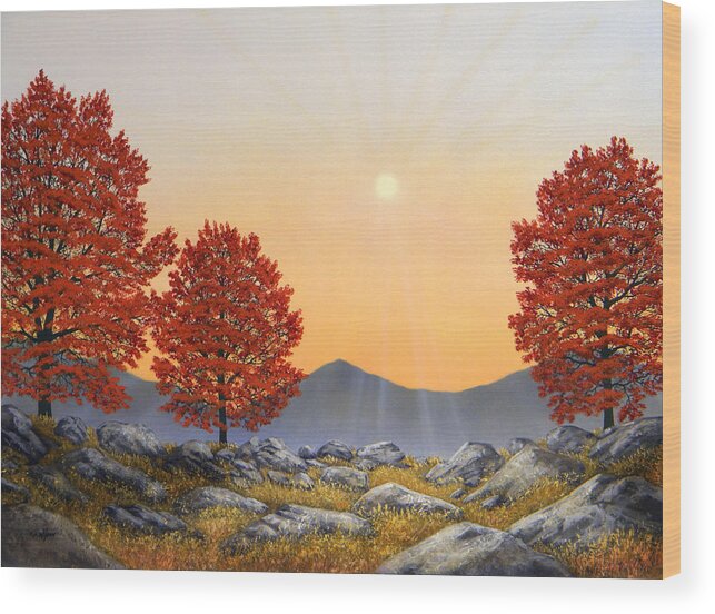 Mountains Wood Print featuring the painting Alpine Meadow II by Frank Wilson