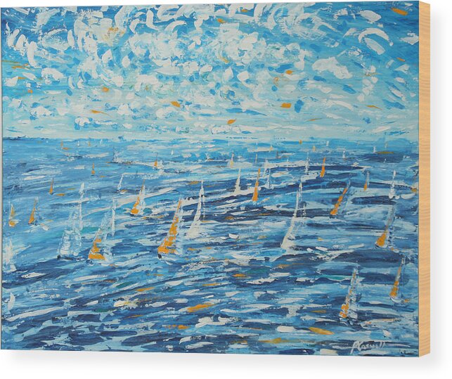Antigua Wood Print featuring the painting Antigua RORC Caribbean 600 by Pete Caswell