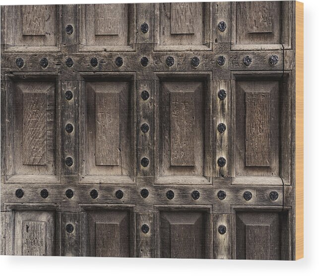 Wood Wood Print featuring the photograph Antique wooden door closeup by Dutourdumonde Photography