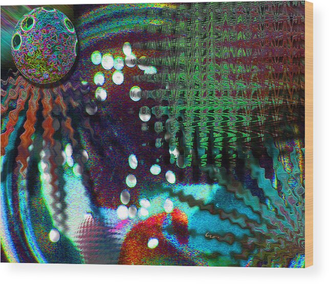 Colorful Wood Print featuring the mixed media Aqua Dish by Carl Hunter