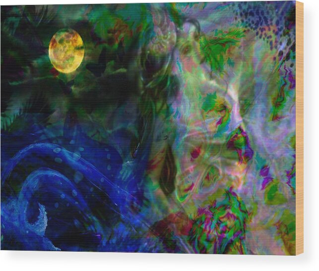 Aqua Wood Print featuring the digital art Aqua Lover by Serenity Studio Art