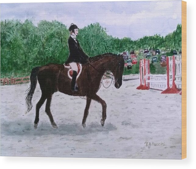 Horse Wood Print featuring the painting At the June Fete by Vickie G Buccini