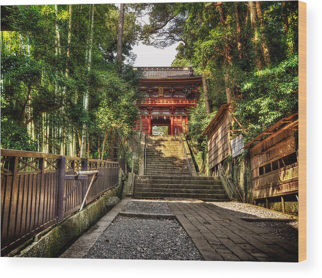 Temple Buddhism Asian Meditation Buddhist Religious Religion Culture Asia Buddha Travel Oriental Worship Old Art Gold Siam Prayer Pray Faith Statue Traditional Tradition Chinese Ancient Sculpture Spiritual Zen China Meditate Wood Print featuring the photograph Bamboo temple by John Swartz