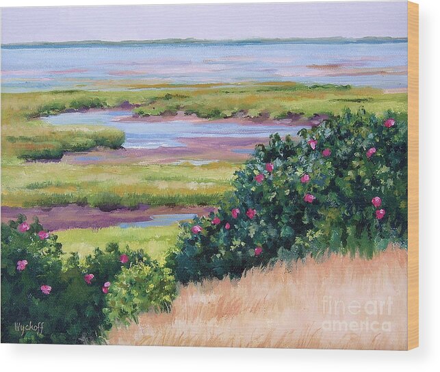 Quiet Wood Print featuring the painting Bayside Marsh by Karol Wyckoff