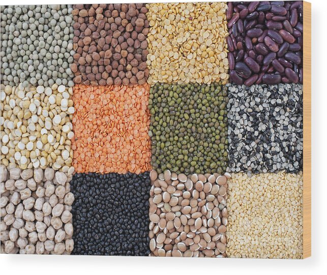Pulses Wood Print featuring the photograph Beans and Pulses by Tim Gainey
