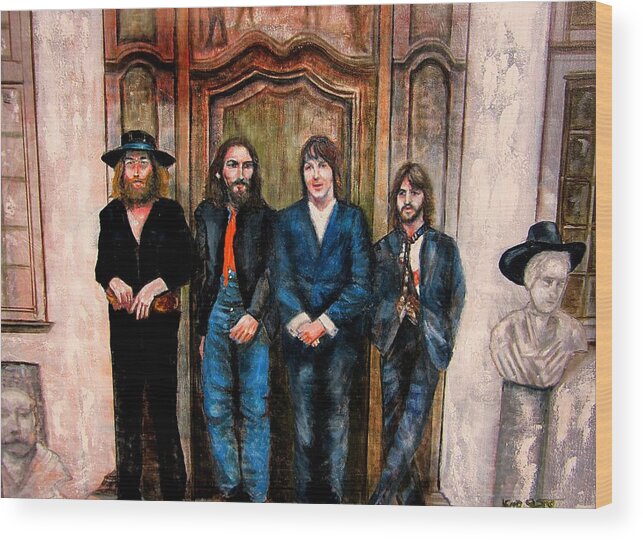 Beatles Paintings Wood Print featuring the painting Beatles Hey Jude by Leland Castro