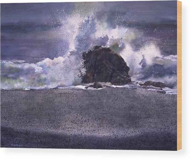 Big Sur Wood Print featuring the painting Big Sur Revisited by Tom Wooldridge