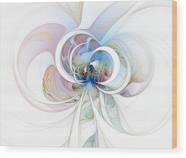Digital Art Wood Print featuring the digital art Blue is the Colour of my Love by Amanda Moore