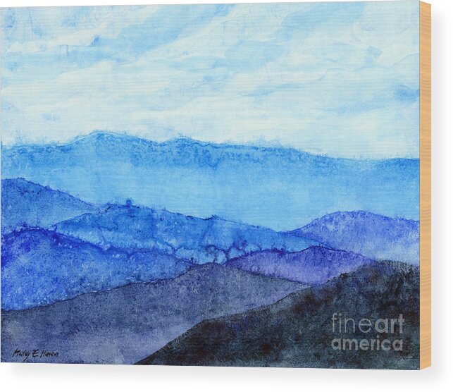 Mountain Wood Print featuring the painting Blue Ridge Mountains by Hailey E Herrera