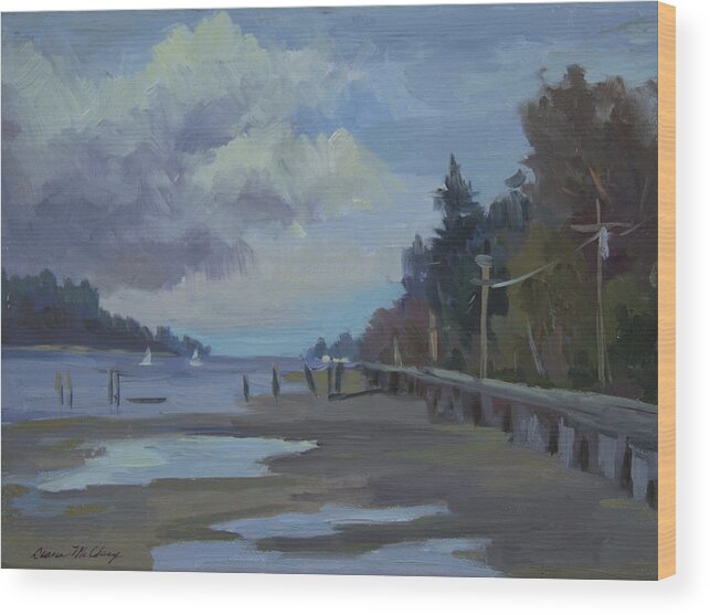 Vashon Island Wood Print featuring the painting Boardwalk on Vashon Island by Diane McClary