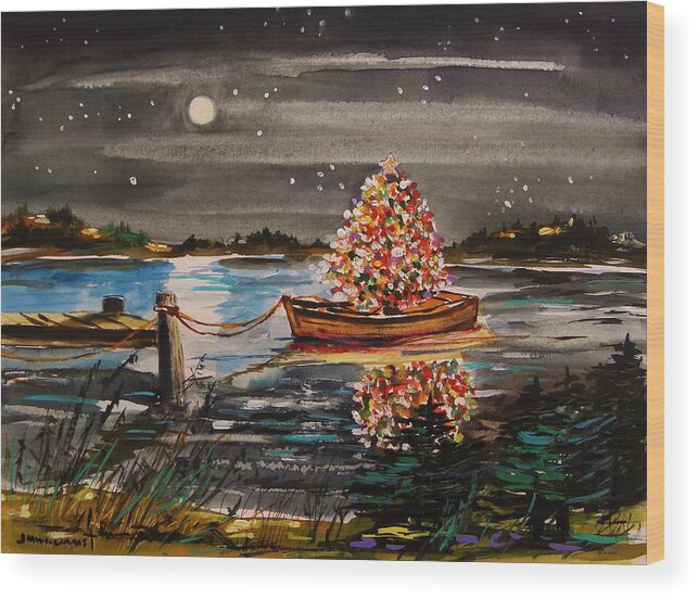Boat Wood Print featuring the painting Boat Filled with Light by John Williams
