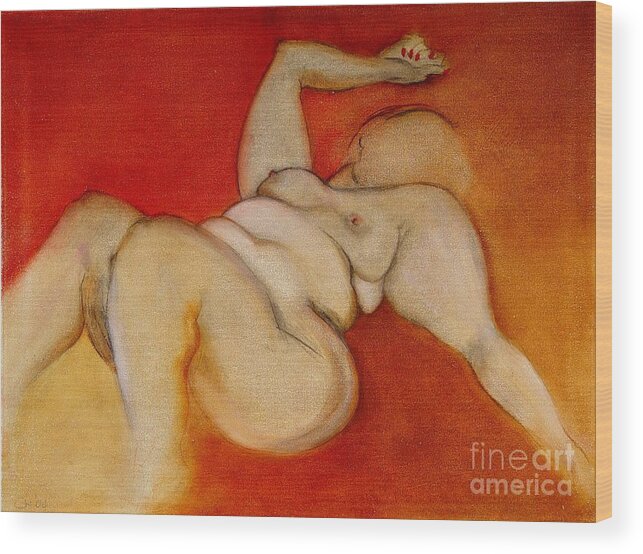Bbw Wood Print featuring the painting Body of a Woman by Carolyn Weltman