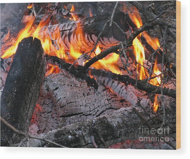 Bonfire Wood Print featuring the photograph Bonfire by Ann Horn