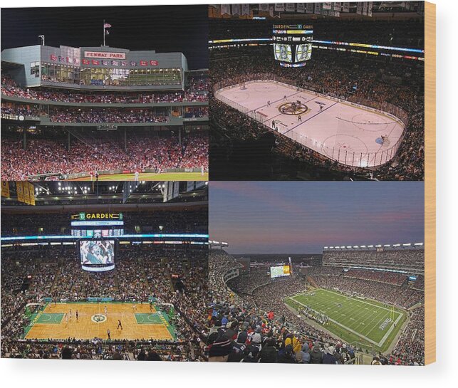 Holiday Presents For Wood Print featuring the photograph Boston Sports Teams and Fans by Juergen Roth