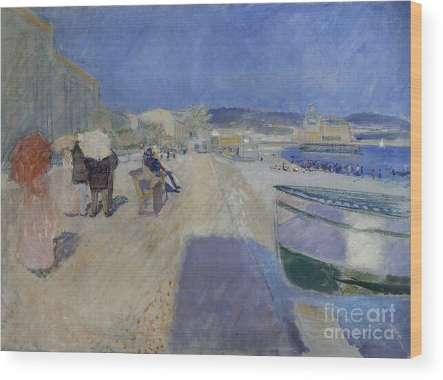 Edvard Munch Wood Print featuring the painting Boulevard des Anglais by Edvard Munch