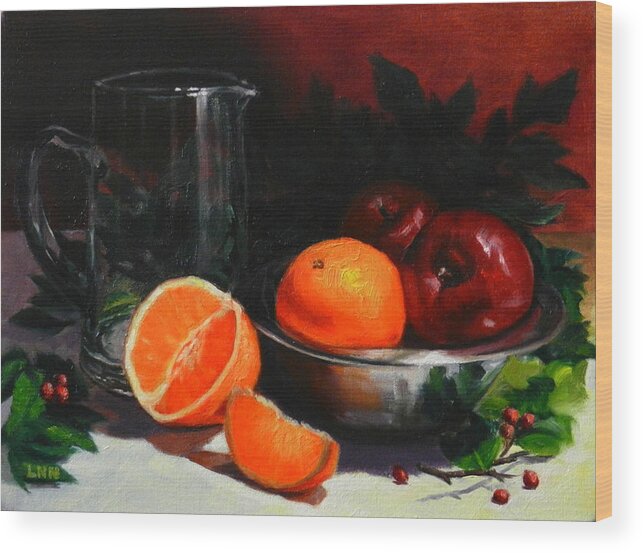 Ningning Wood Print featuring the painting Breakfast Fruits, Peru Impression by Ningning Li