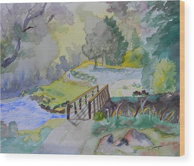 Bridge Wood Print featuring the painting Bridge Near Enniskerry Ireland by Warren Thompson