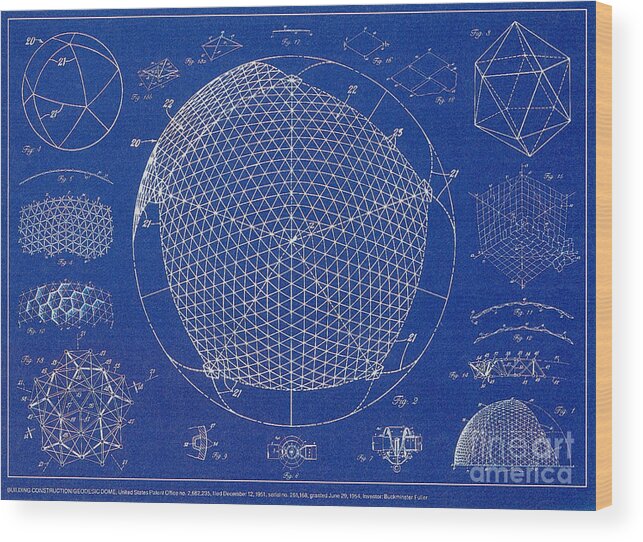 Science Wood Print featuring the photograph Building Construction Geodesic Dome 1951 by Science Source