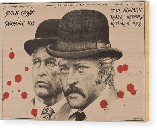 Butch Cassidy Wood Print featuring the photograph Butch Cassidy and the Sundance Kid by Movie Poster Prints