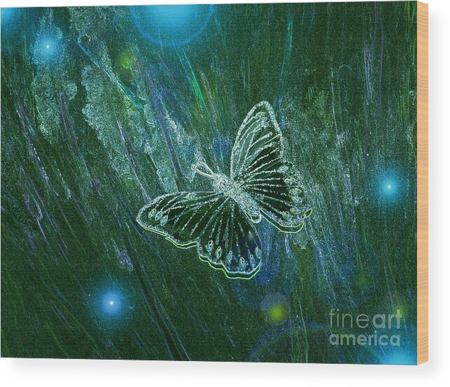 First Star Art Wood Print featuring the painting Butterfly Magic by jrr by First Star Art