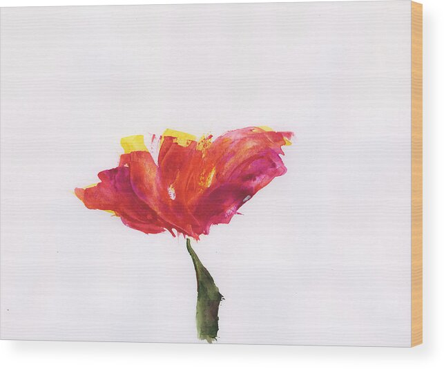 California Poppy Wood Print featuring the painting California Poppy by Frank Bright