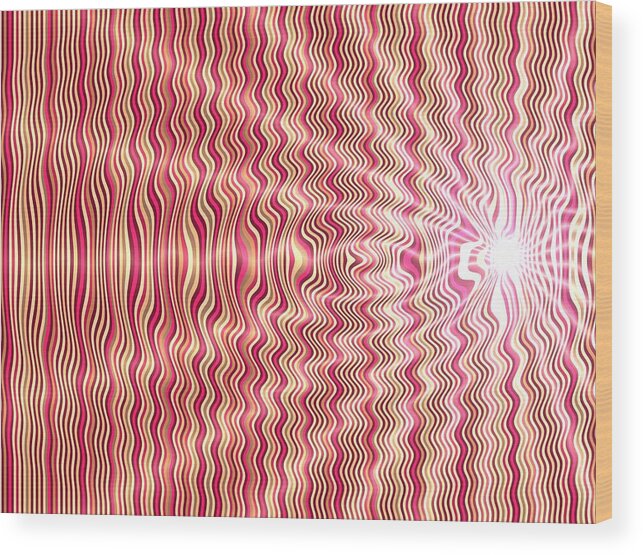 Opart Wood Print featuring the painting Candy Apple Explosion by Pet Serrano