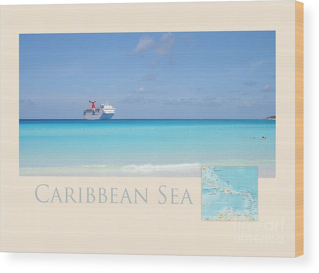 Caribbean Wood Print featuring the photograph Caribbean Sea by Hermes Fine Art