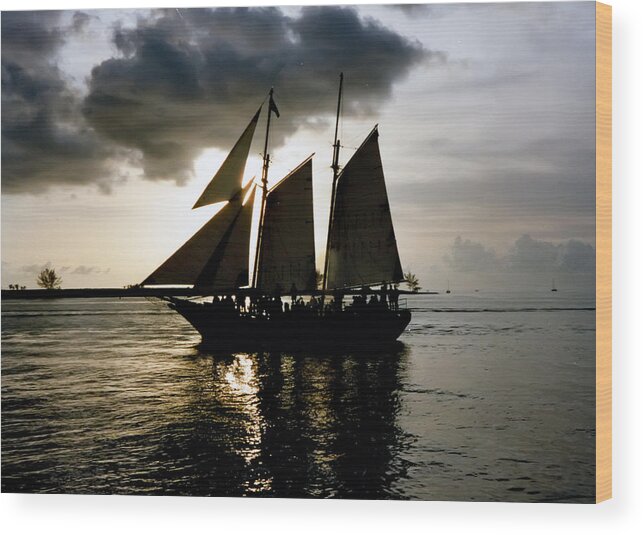 Key West Wood Print featuring the photograph Celebrating Sunset Photograph by Kimberly Walker