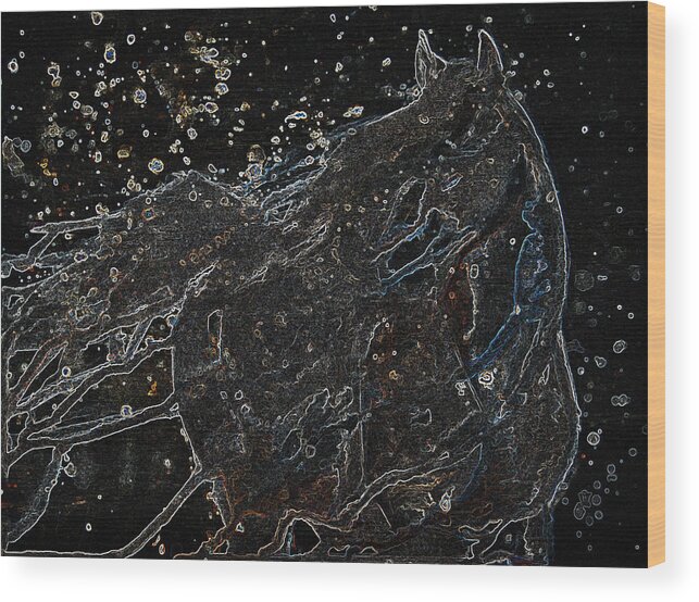 Horsehead Nebula Wood Print featuring the digital art Wild Horse Of The Skies by Jani Freimann