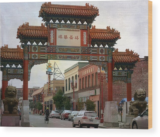 Chinatown In Portland Oregon Wood Print featuring the photograph Chinatown by Fraida Gutovich