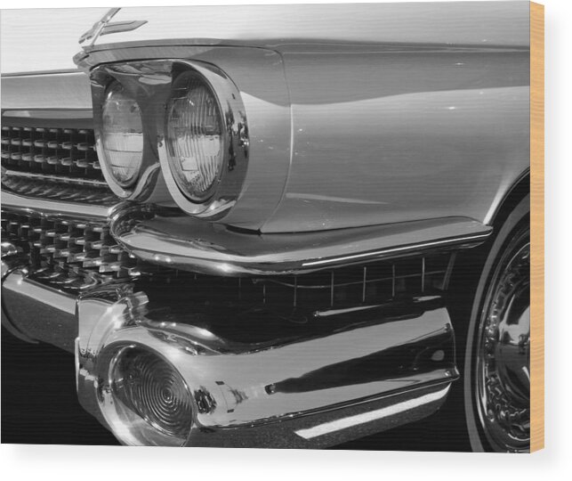 Vintage Car Wood Print featuring the photograph Chrome Dreams by Kristie Bonnewell