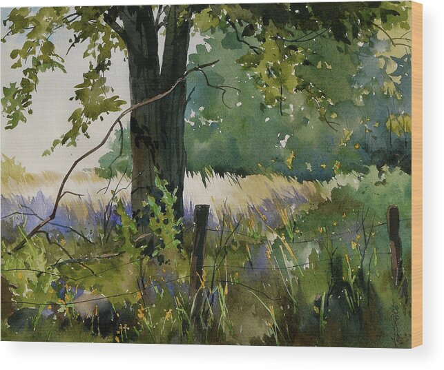  Grass And Weeds Wood Print featuring the painting Colorful Weeds by Art Scholz