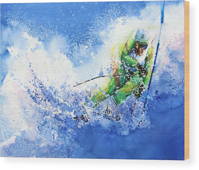 Olympic Sports Wood Print featuring the painting Competitive Edge by Hanne Lore Koehler
