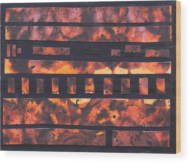Fire Wood Print featuring the mixed media Controlling Chaos by Allison Fox