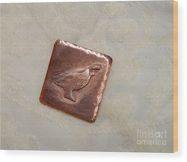 Copper Wood Print featuring the jewelry Copper Quail by Patricia Tierney