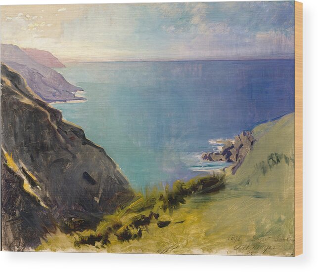 Abbott Handerson Thayer Wood Print featuring the painting Cornish Headlands by Abbott Handerson Thayer