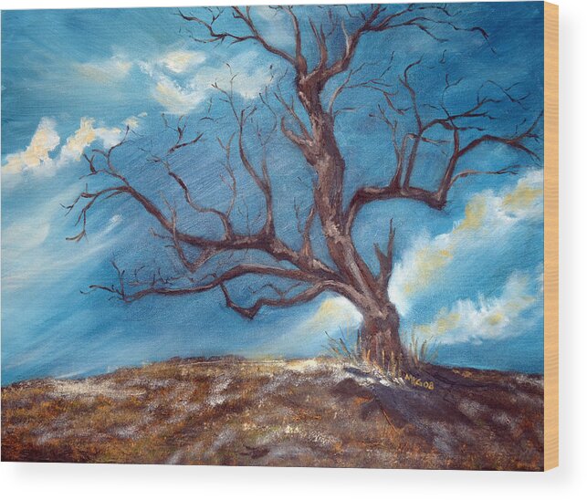 Tree Wood Print featuring the painting Daddy's Tree by Meaghan Troup