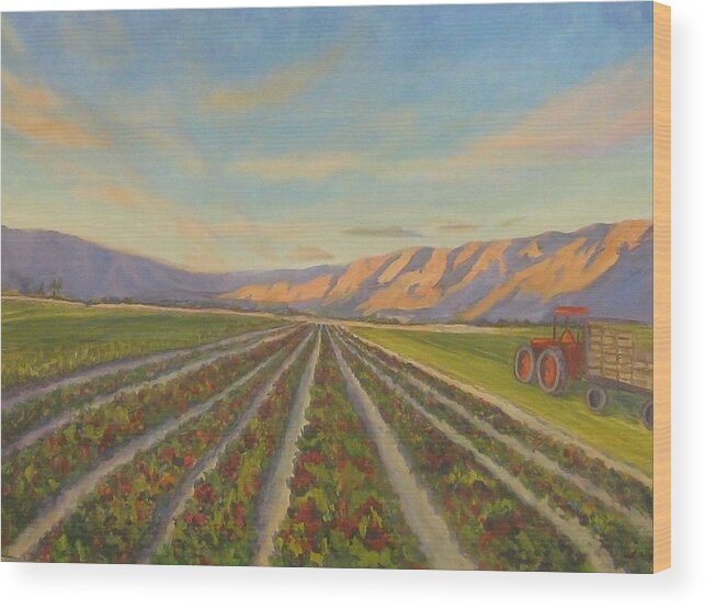 Landscape Wood Print featuring the painting Feeding Those in Need by Maria Hunt