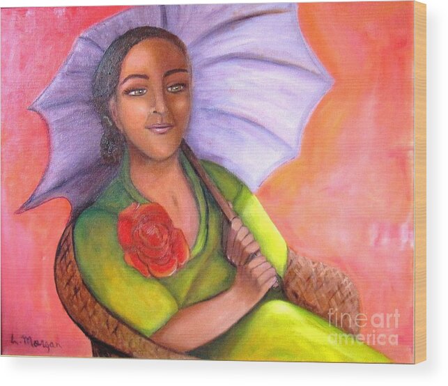 Rose Wood Print featuring the painting Enchanted Rose by Laurie Morgan