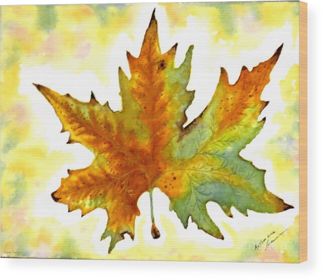 Autumn Leaf Wood Print featuring the painting Fabulous Autumn by Leanne Seymour