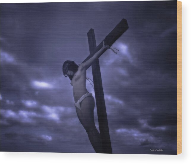Female Jesus Crucified Wood Print By Ramon Martinez