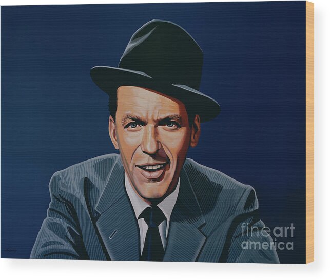 Frank Sinatra Wood Print featuring the painting Frank Sinatra by Paul Meijering