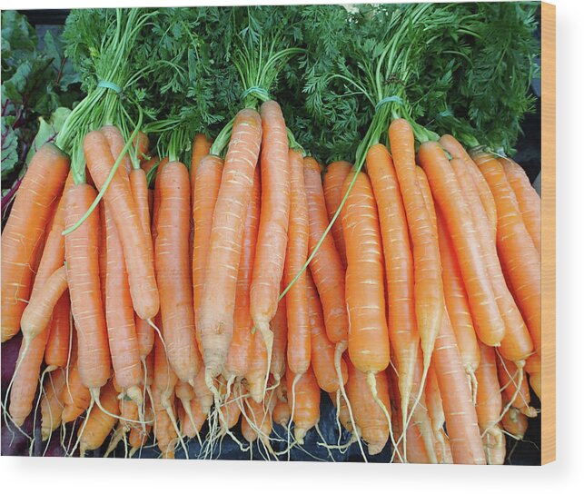 Large Group Of Objects Wood Print featuring the photograph Freshly Grown Carrots In A Country by Virginia Star