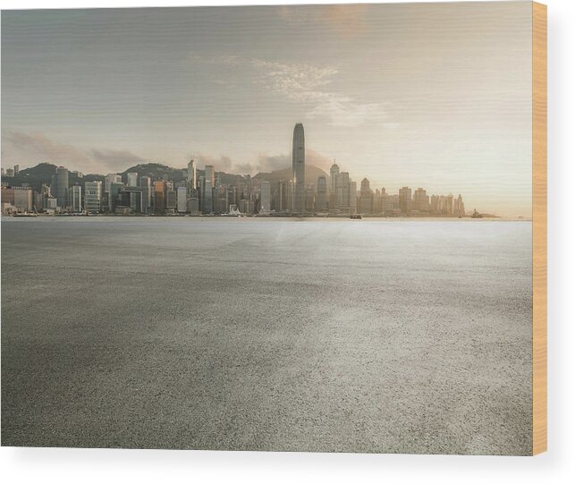 Parking Lot Wood Print featuring the photograph Harbour by Yubo