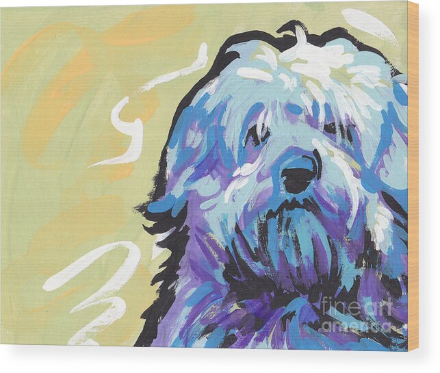 Havanese Wood Print featuring the painting Have a Neese Day by Lea S