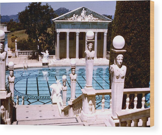 Architecture; Hearst Castle; Pools; California; Travel; Still Lifes; Fine Art. Wood Print featuring the photograph Hearst Castle - Roman Pool by Robert Rodvik