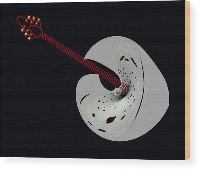 Holiday Wood Print featuring the photograph Heart Guitar by Jim Baker