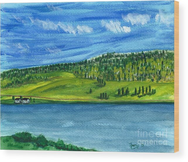 Yellowstone Wood Print featuring the painting Hebgon Lake by Larry Farris