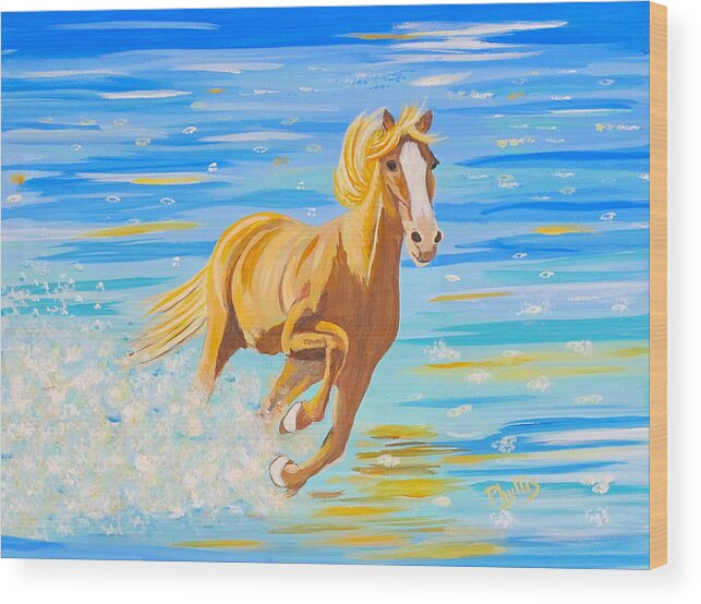Horse Wood Print featuring the painting Horse Bright by Phyllis Kaltenbach
